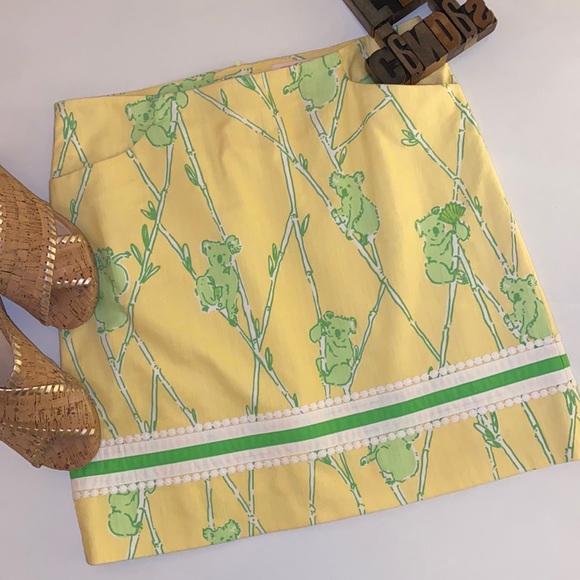 🌴LILLY PULITZER Originals ‘Climbing the Ladder’ Koala/Bamboo Print A-Line Skirt - Picture 1 of 12